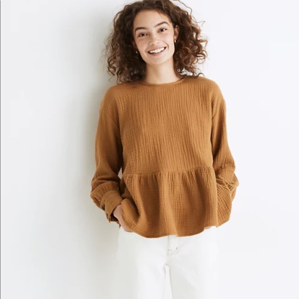 Madewell lightspun peplum top
